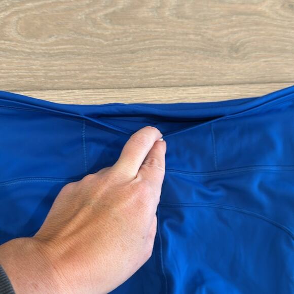 LULULEMON Jet Stream Blue Fast Free Non-Reflective Nulux Active Leggings Sz 18 - Picture 11 of 14
